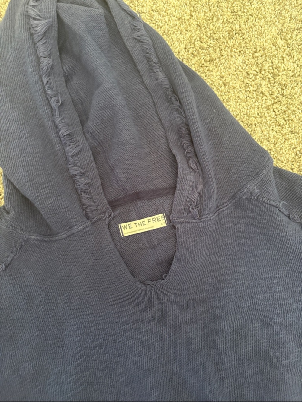 Free People - We the free - Navy Blue Hooded Pullover Sweatshirt - Picture 4 of 5